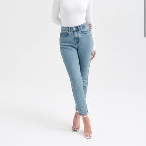 This is from Because of Alice ,size small, classic mom jeans, color light blue.
